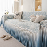 French Chic Style Ruffle Rose Cover Throw for Sofas, Decorative Sectional Covers - Ornate Home