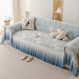 French Chic Style Ruffle Rose Cover Throw for Sofas, Decorative Sectional Covers - Ornate Home
