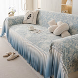 French Chic Style Ruffle Rose Cover Throw for Sofas, Decorative Sectional Covers - Ornate Home