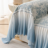 French Chic Style Ruffle Rose Cover Throw for Sofas, Decorative Sectional Covers - Ornate Home