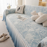 French Chic Style Ruffle Rose Cover Throw for Sofas, Decorative Sectional Covers - Ornate Home