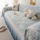French Chic Style Ruffle Rose Cover Throw for Sofas, Decorative Sectional Covers - Ornate Home