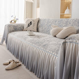 French Chic Style Ruffle Rose Cover Throw for Sofas, Decorative Sectional Covers - Ornate Home