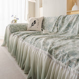 French Chic Style Ruffle Rose Cover Throw for Sofas, Decorative Sectional Covers - Ornate Home