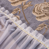 French Country Floral Sofa Cover with Ruffled Skirt, Farmhouse Decor for Living Room - Ornate Home