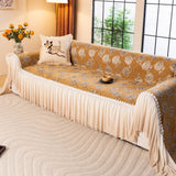 French Country Floral Sofa Cover with Ruffled Skirt, Farmhouse Decor for Living Room - Ornate Home