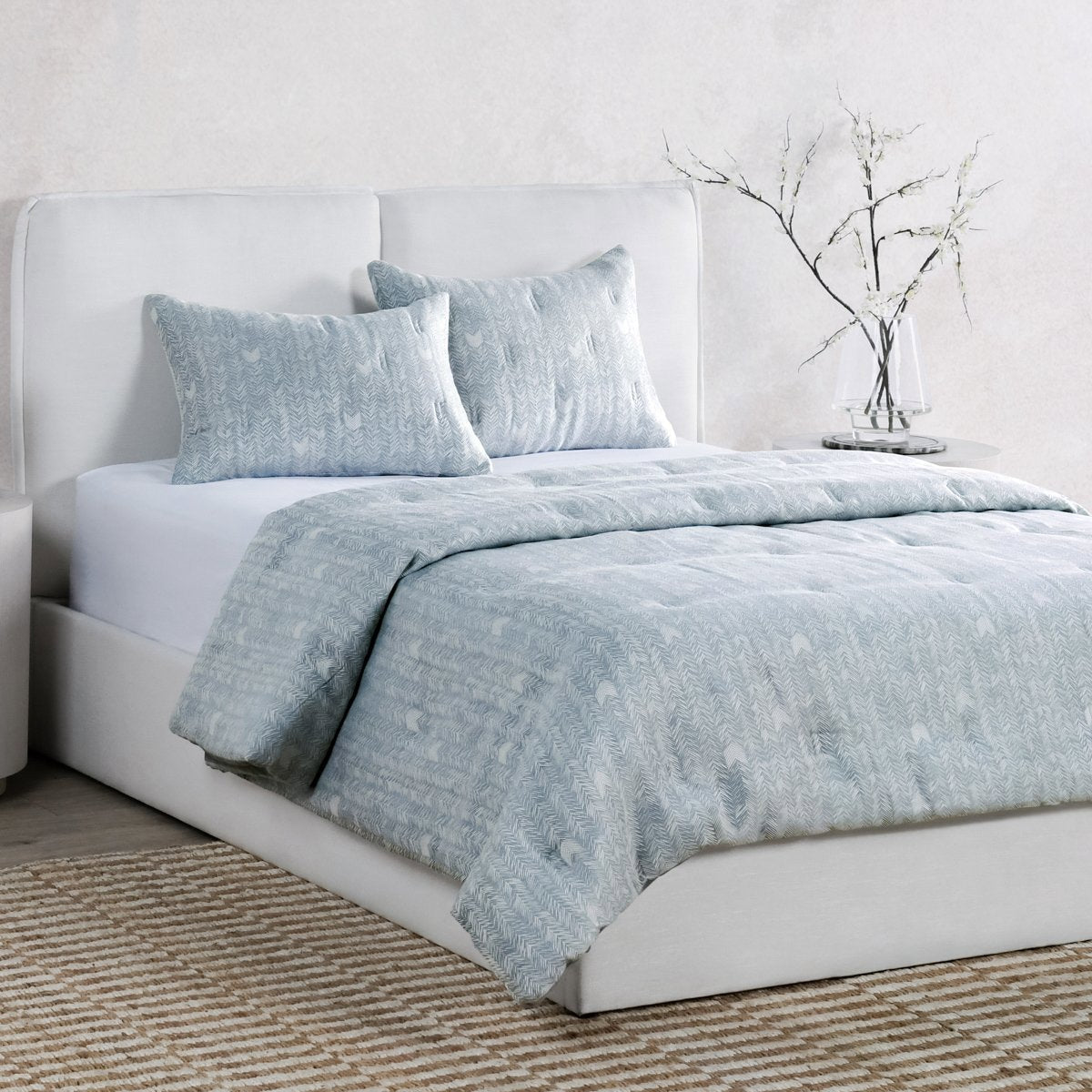 French Herringbone Storm Comforter Collection - Ornate Home