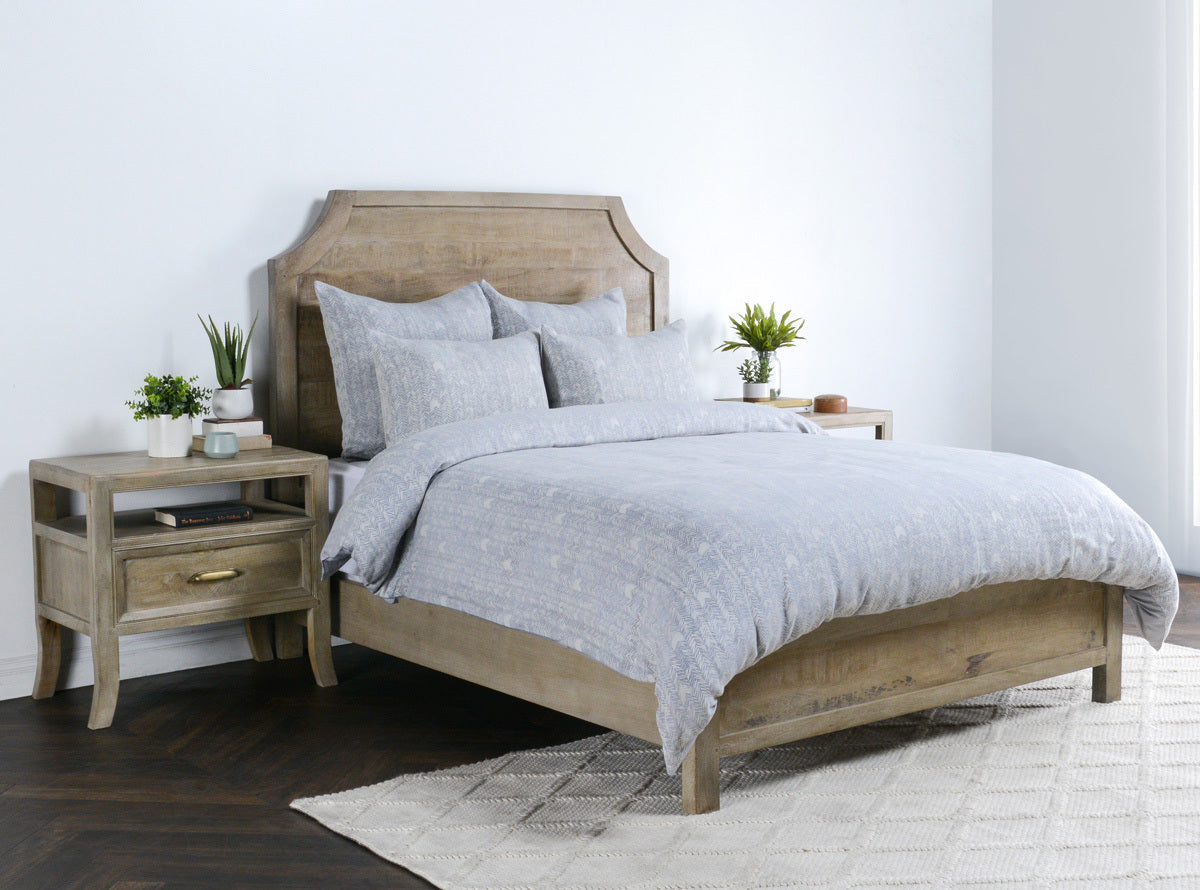 French Herringbone Storm Duvet Collection - Ornate Home