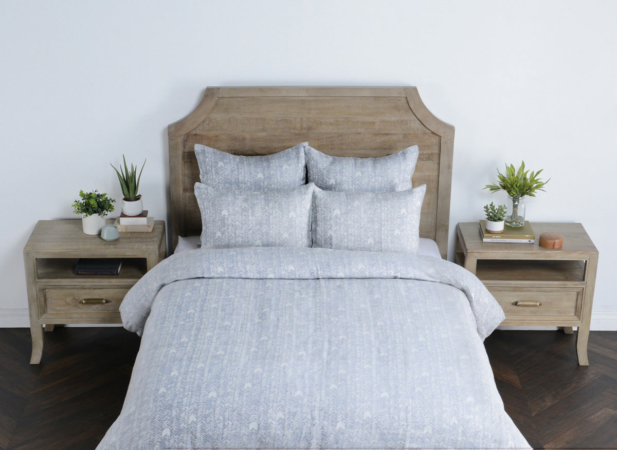 French Herringbone Storm Duvet Collection - Ornate Home