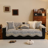 French Vintage Style Couch Cover with Skirt,  Non-Slip Sectional Furniture Covers - Ornate Home