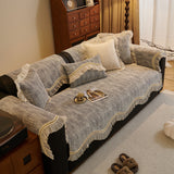 French Vintage Style Couch Cover with Skirt,  Non-Slip Sectional Furniture Covers - Ornate Home