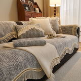 French Vintage Style Couch Cover with Skirt,  Non-Slip Sectional Furniture Covers - Ornate Home