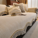 French Vintage Style Couch Cover with Skirt,  Non-Slip Sectional Furniture Covers - Ornate Home