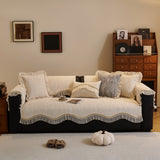 French Vintage Style Couch Cover with Skirt,  Non-Slip Sectional Furniture Covers - Ornate Home