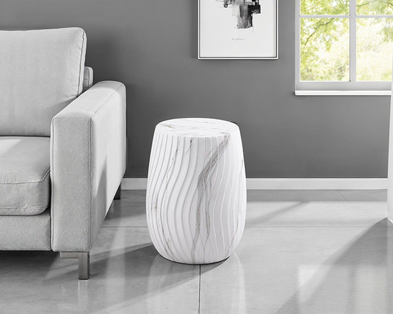 Fresco White Side Table - Ornate Home