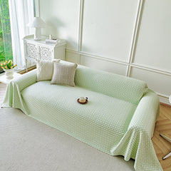 Fresh Geometric Sofa Throw Cover, Modern Textured Breathable Couch Protector Blanket - Ornate Home