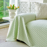 Fresh Geometric Sofa Throw Cover, Modern Textured Breathable Couch Protector Blanket - Ornate Home
