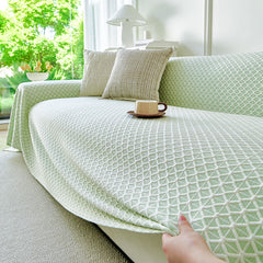 Fresh Geometric Sofa Throw Cover, Modern Textured Breathable Couch Protector Blanket - Ornate Home