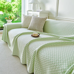 Fresh Geometric Sofa Throw Cover, Modern Textured Breathable Couch Protector Blanket - Ornate Home