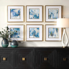 Fresh Start Blue Abstract Prints (Set of 6) - Ornate Home