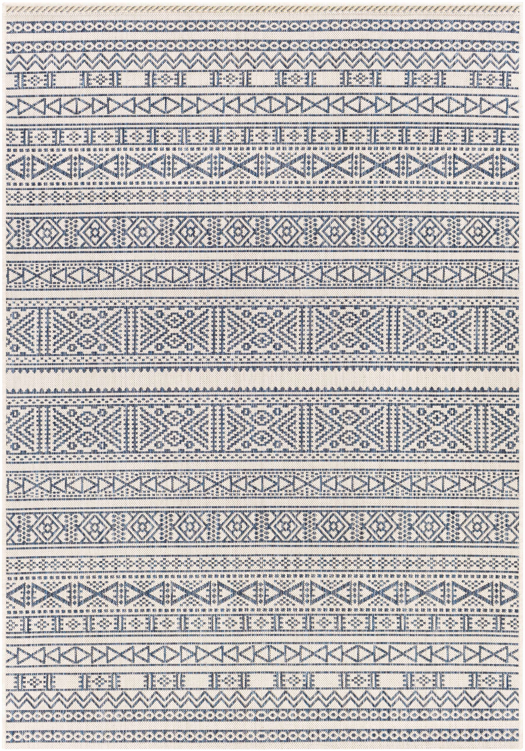 Freshwater White&Blue Outdoor Rug - Clearance - Ornate Home