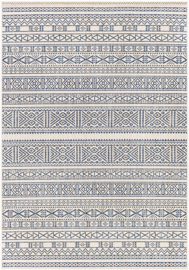 Freshwater White&Blue Outdoor Rug - Clearance - Ornate Home