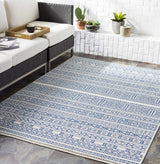 Freshwater White&Blue Outdoor Rug - Clearance - Ornate Home