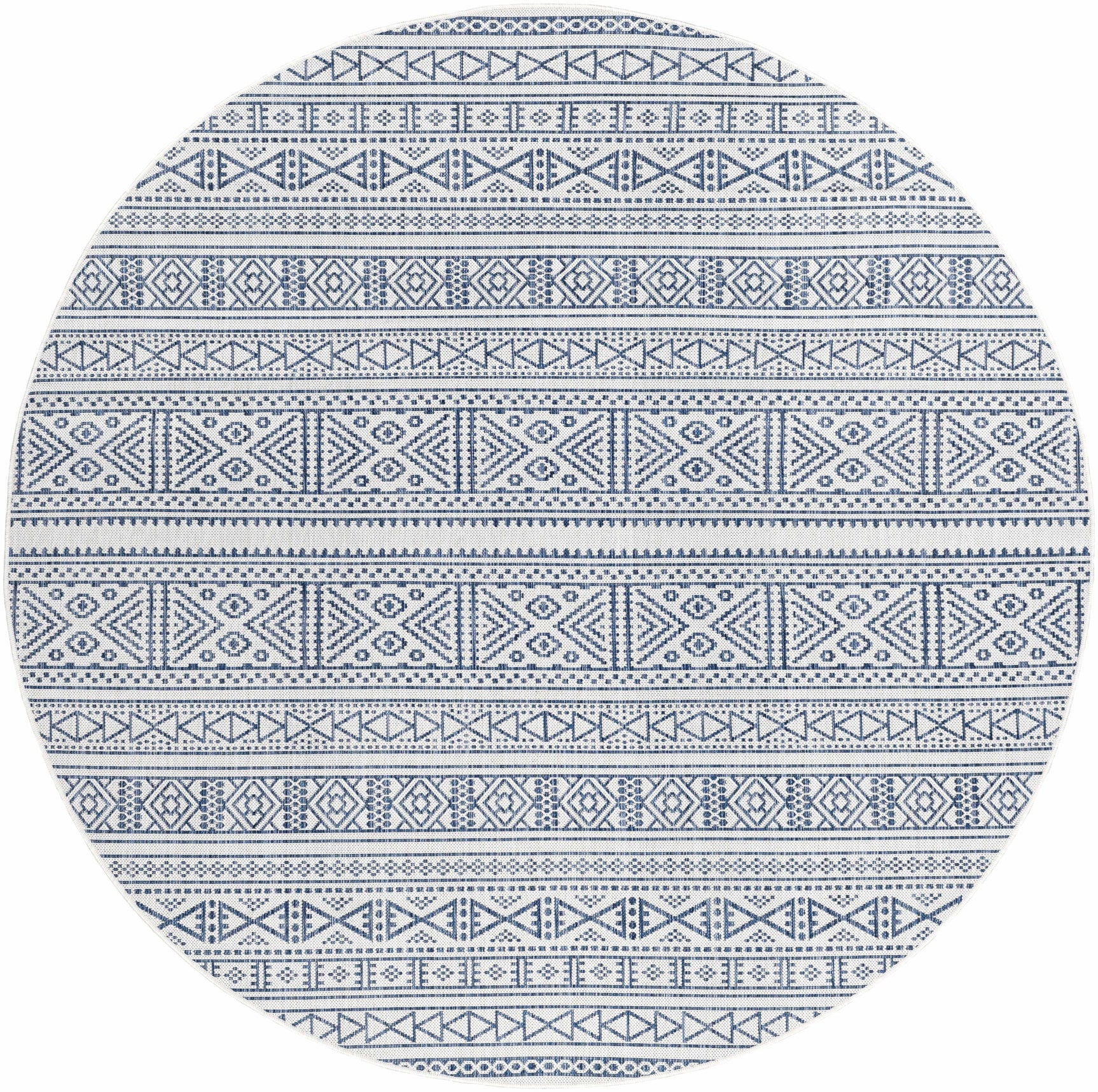Freshwater White&Blue Outdoor Rug - Clearance - Ornate Home