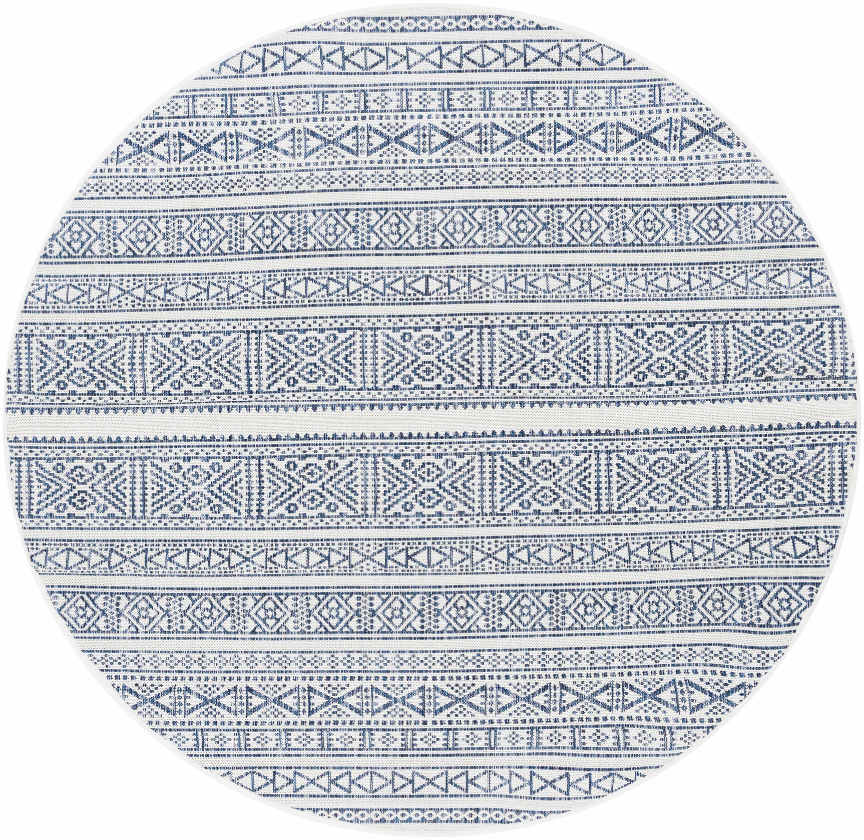 Freshwater White&Blue Outdoor Rug - Clearance - Ornate Home