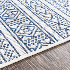 Freshwater White&Blue Outdoor Rug - Clearance - Ornate Home