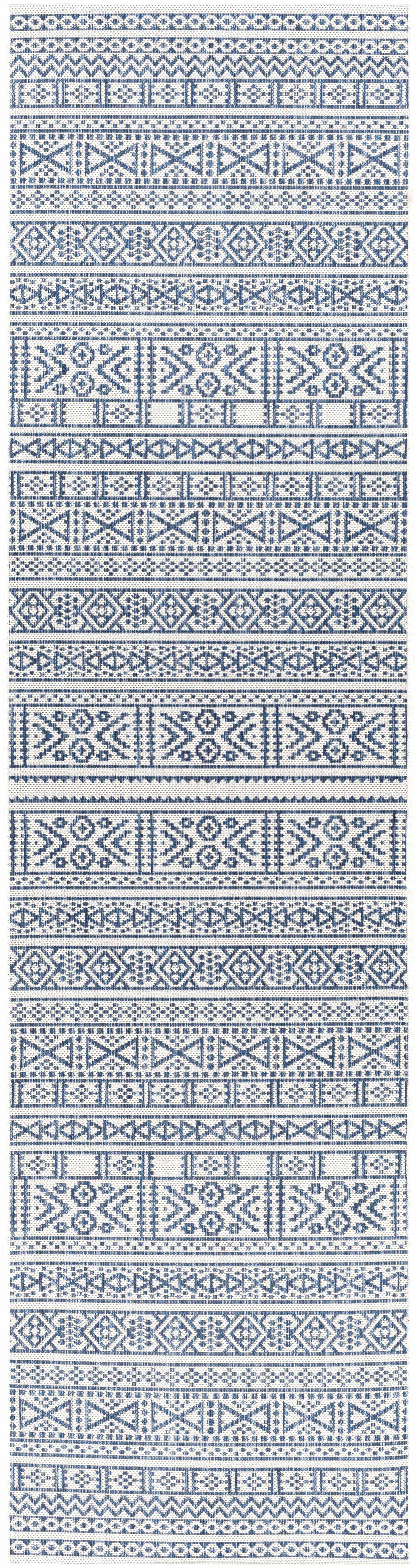 Freshwater White&Blue Outdoor Rug - Clearance - Ornate Home