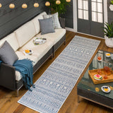 Freshwater White&Blue Outdoor Rug - Clearance - Ornate Home