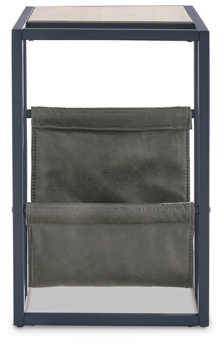 Freslowe Light Brown/Black Chairside End Table - Ornate Home