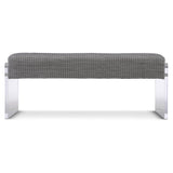 Frey Acrylic/Grey Fabric Bench - Ornate Home