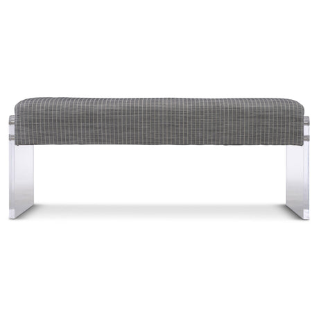 Frey Acrylic/Grey Fabric Bench - Ornate Home