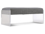 Frey Acrylic/Grey Leather Bench - Ornate Home