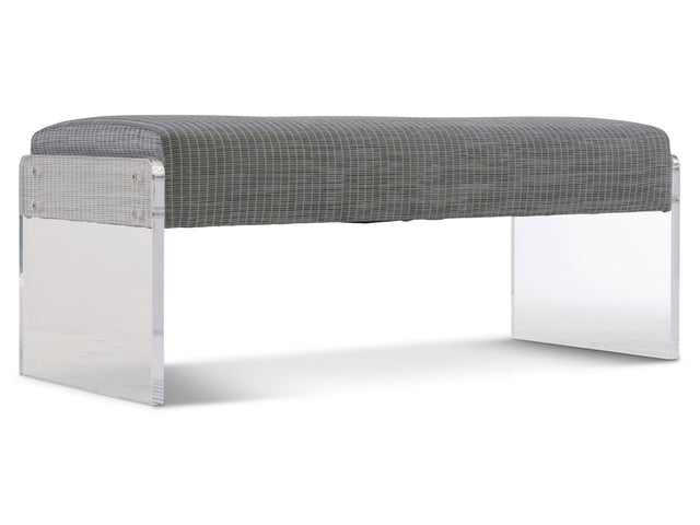 Frey Acrylic/Grey Leather Bench - Ornate Home
