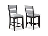 Frey Black/Gray Counter Height Chair (Set of 2) - Ornate Home