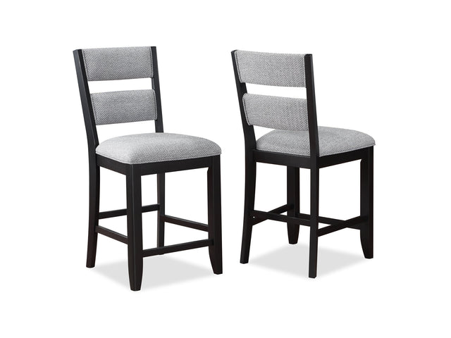 Frey Black/Gray Counter Height Chair (Set of 2) - Ornate Home