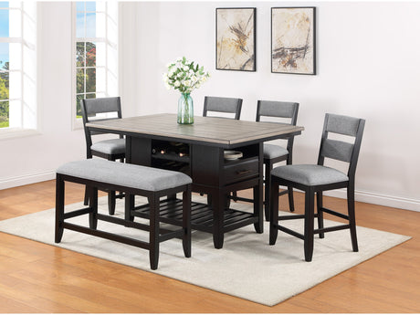 Frey Gray/Black Counter Height Dining Set - Ornate Home