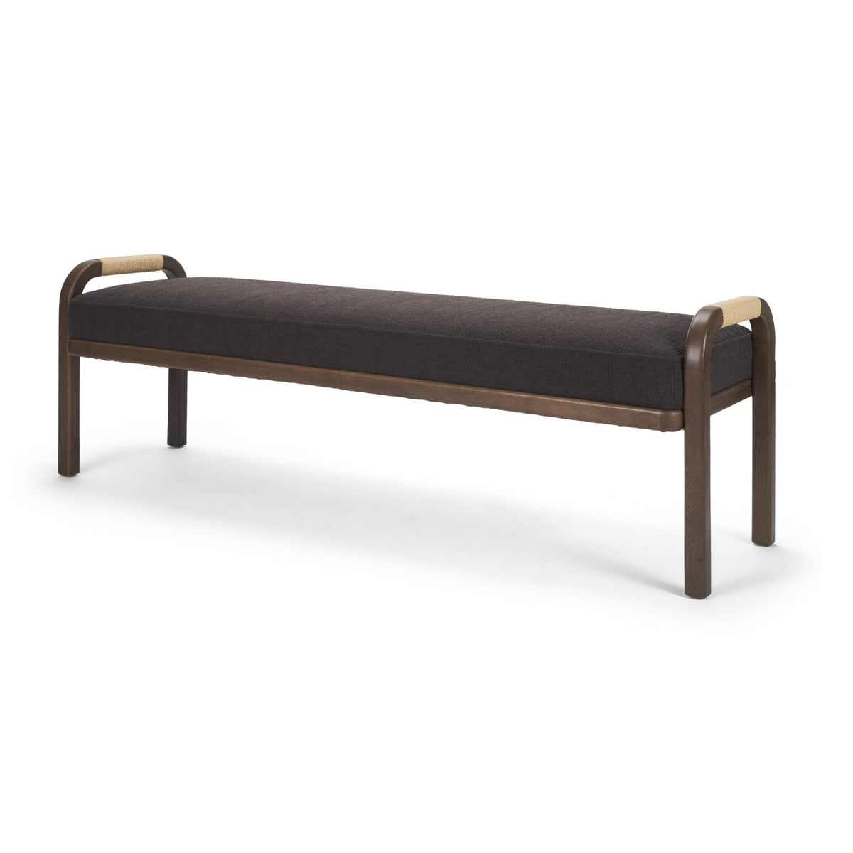 Freya Charcoal/Brown Upholstered Bench - Ornate Home