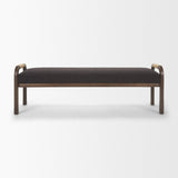 Freya Charcoal/Brown Upholstered Bench - Ornate Home