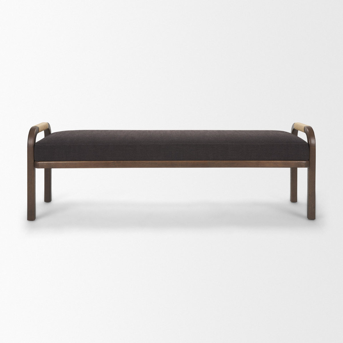 Freya Charcoal/Brown Upholstered Bench - Ornate Home