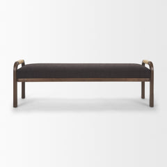 Freya Charcoal/Brown Upholstered Bench