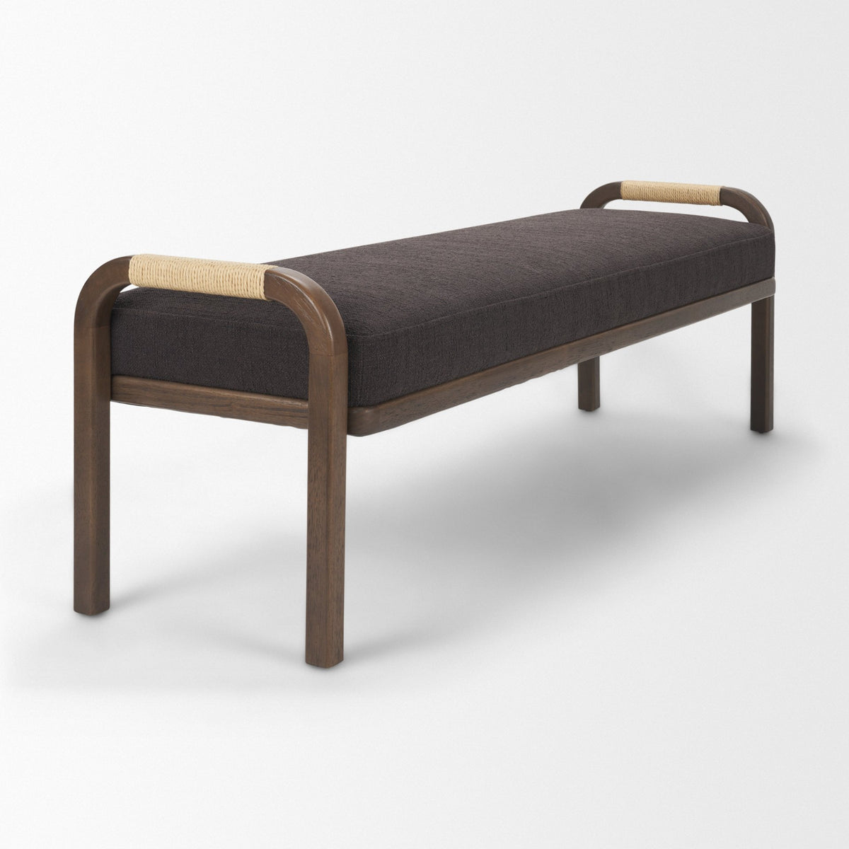 Freya Charcoal/Brown Upholstered Bench - Ornate Home
