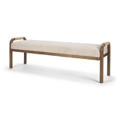 Freya Oatmeal/Brown Upholstered Bench