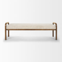 Freya Oatmeal/Brown Upholstered Bench