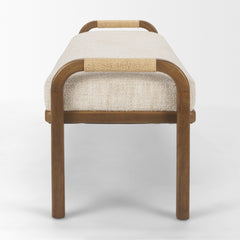 Freya Oatmeal/Brown Upholstered Bench