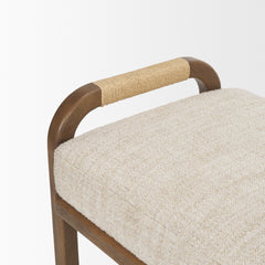 Freya Oatmeal/Brown Upholstered Bench