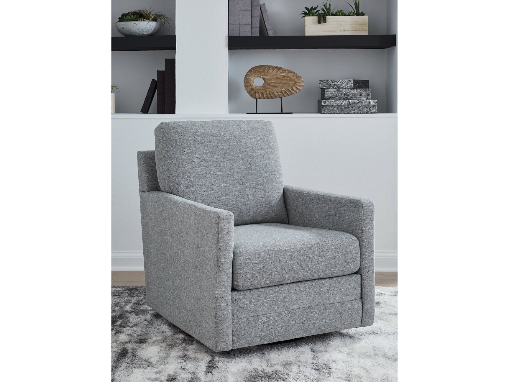Freybourne Next-Gen Nuvella Pewter Swivel Accent Chair (Online Special Price) - Ornate Home